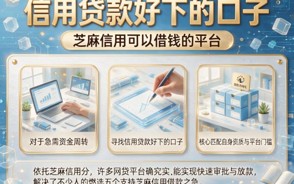 信用贷款好下的口子,胪列五个芝麻信用可以借钱的平台