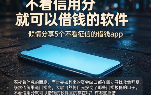 不看信用分就可以借钱的软件,倾情分享5个不看征信的借钱app
