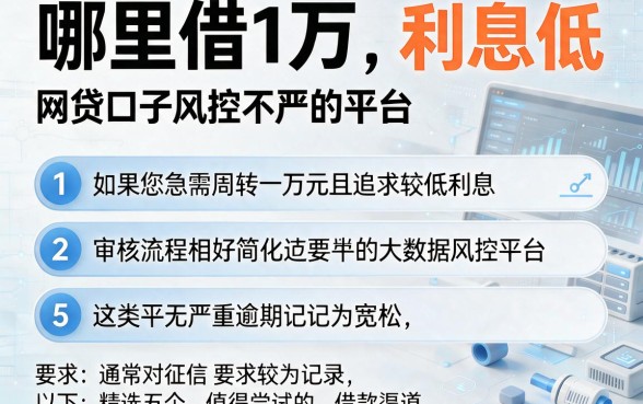 哪里借1万,利息低,条列5个网贷口子风控不严的平台