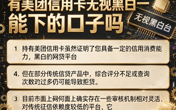 有美团信用卡能下的口子吗，梳理五个无视黑白的网贷平台