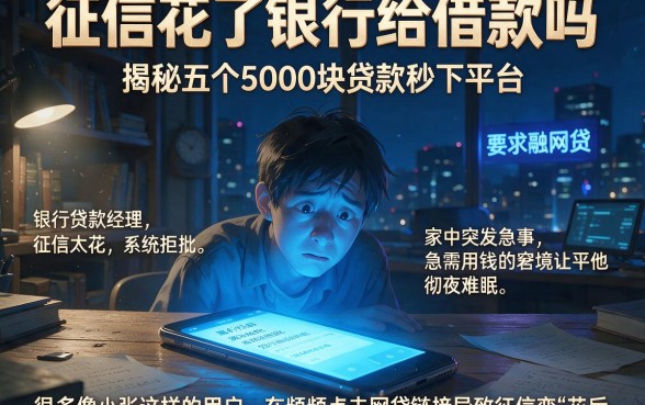 征信花了银行给借款吗,揭秘五个5000块贷款秒下平台