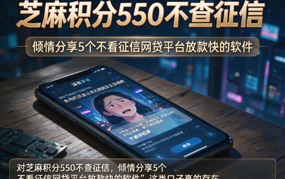芝麻积分550不查征信,倾情分享5个不看征信网贷平台放款快的软件