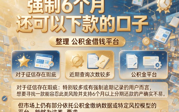 强制6个月还可以下款的口子,整理五个公积金借钱平台