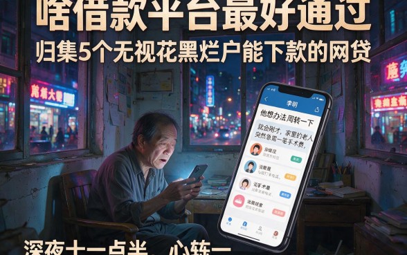 啥借款平台最好通过,归集5个无视花黑烂户能下款的网贷