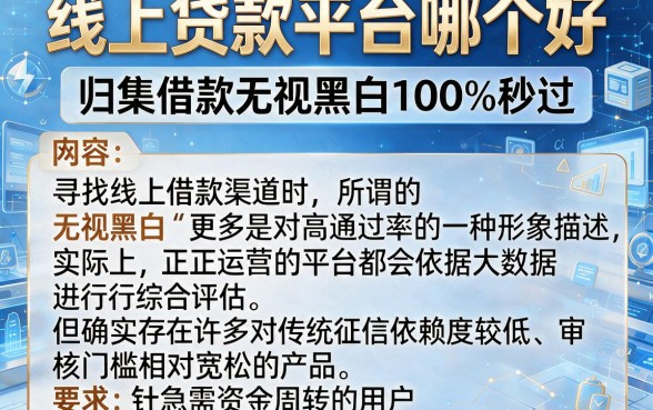 线上贷款平台哪个好,归集五个借款无视黑白100%秒过
