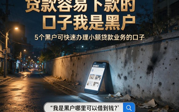贷款容易下款的口子我是黑户，概括5个黑户可快速办理小额贷款业务的口子
