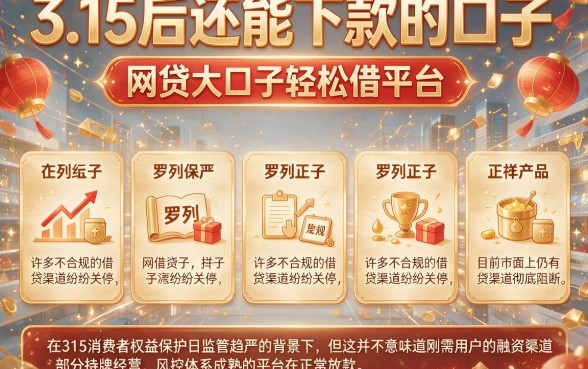 3.15后还能下款的口子,罗列五个网贷大口子轻松借平台