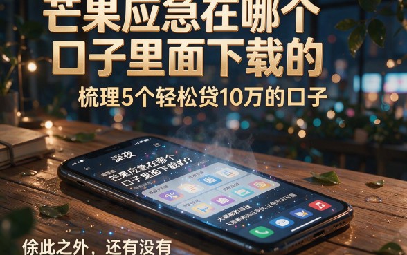 芒果应急在哪个口子里面下载的,梳理5个轻松贷10万的口子