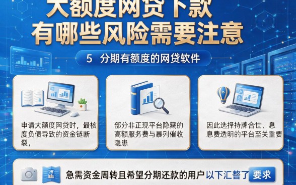 大额度网贷下款有哪些风险需要注意,汇整5个分期有额度的网贷软件
