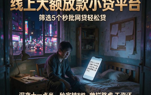 线上大额放款小贷平台，筛选5个秒批网贷轻松贷的平台