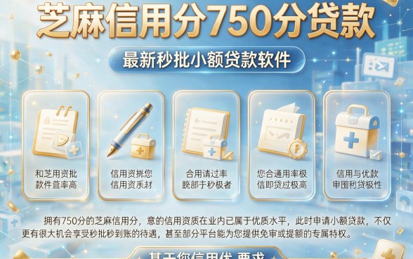 芝麻信用分750分贷款,陈列五个最新秒批小额贷款软件