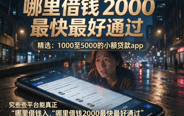 哪里借钱2000最快最好通过，精选五个1000至5000的小额贷款app