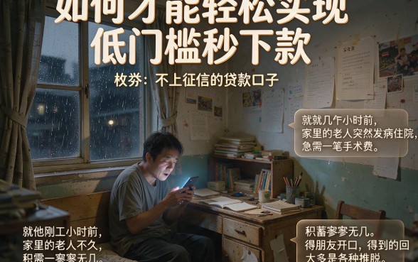 如何才能轻松实现低门槛秒下款,枚举五个不上征信的贷款口子