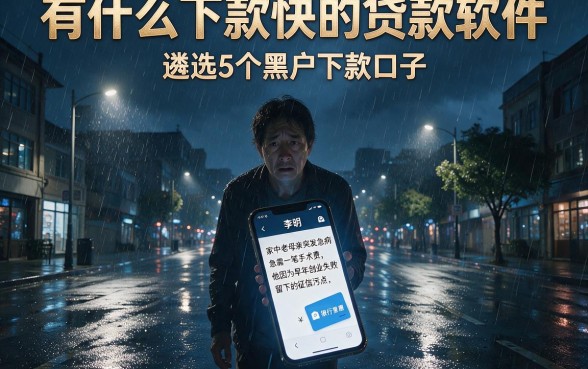 有什么下款快的贷款软件，遴选5个黑户下款口子