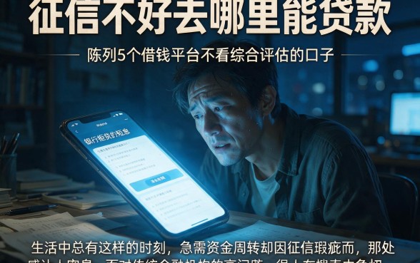 征信不好去哪里能贷款,陈列5个借钱平台不看综合评估的口子