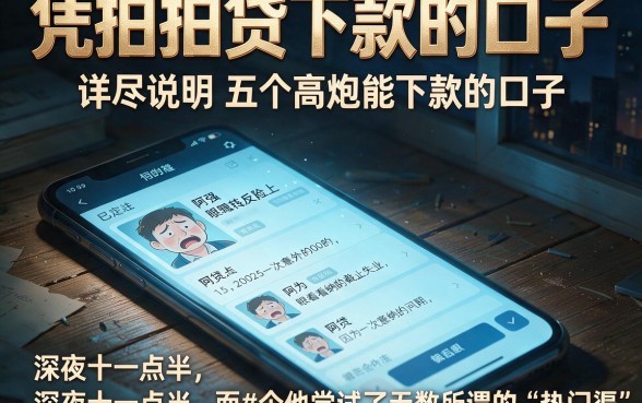 凭拍拍贷下款的口子，详尽说明五个高炮能下款的口子