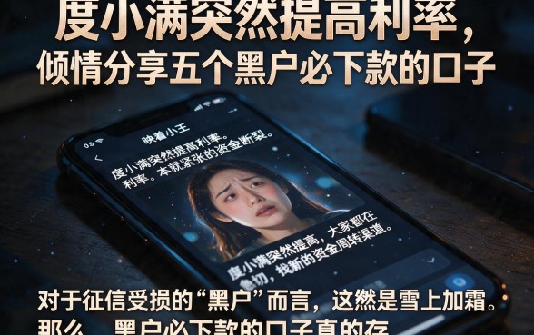 度小满突然提高利率,倾情分享五个黑户必下款的口子