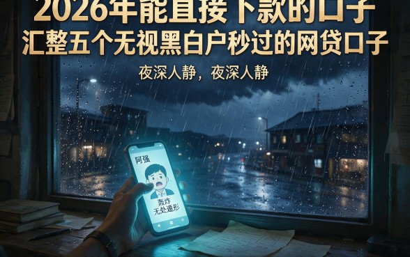2026年能直接下款的口子,汇整五个无视黑白户秒过的网贷口子