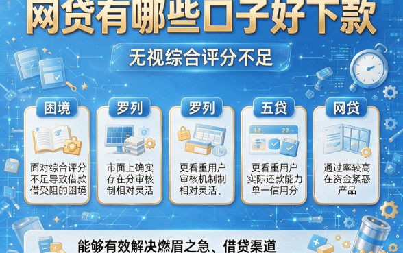 网贷有哪些口子好下款,罗列五个无视综合评分不足的网贷