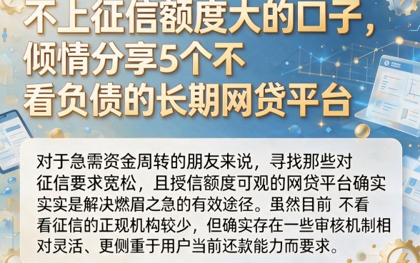 不上征信额度大的口子，倾情分享5个不看负债的长期网贷平台