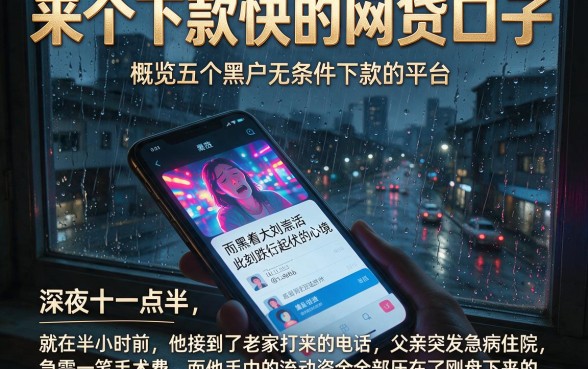 来个下款快的网贷口子，概览五个黑户无条件下款的平台