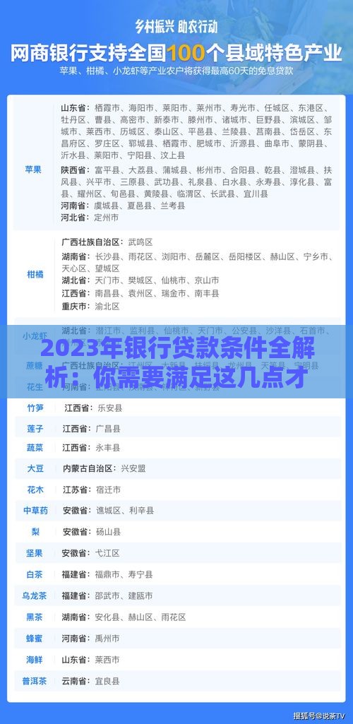 2023年银行贷款条件全解析：你需要满足这几点才能成功申请