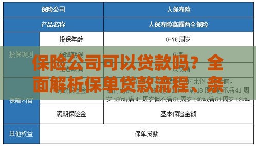 保险公司可以贷款吗？全面解析保单贷款流程、条件及注意事项