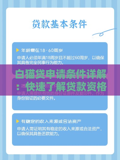 白猫贷申请条件详解：快速了解贷款资格与要求
