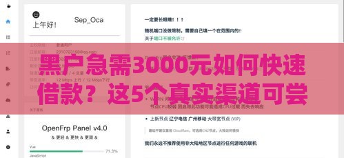 黑户急需3000元如何快速借款？这5个真实渠道可尝试