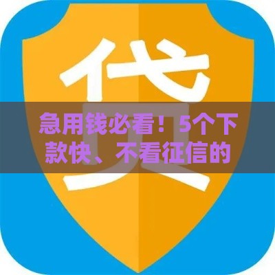 急用钱必看！5个下款快、不看征信的网贷平台推荐（真实评测）