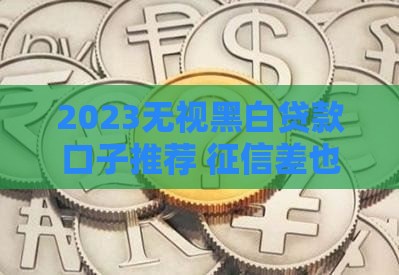 2023无视黑白贷款口子推荐 征信差也能秒下款