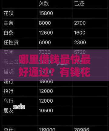 哪里借钱最快最好通过？有钱花还款攻略解析