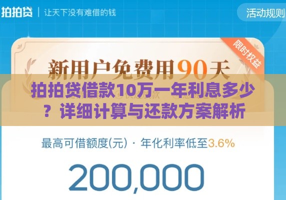 拍拍贷借款10万一年利息多少？详细计算与还款方案解析