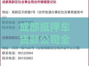 成都抵押车贷款公司全解析：流程、利率、避坑指南