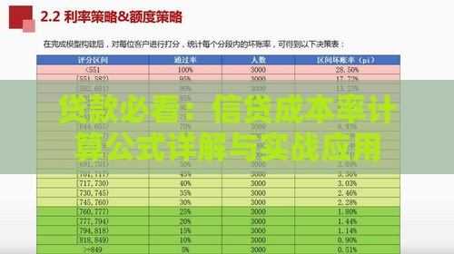贷款必看：信贷成本率计算公式详解与实战应用
