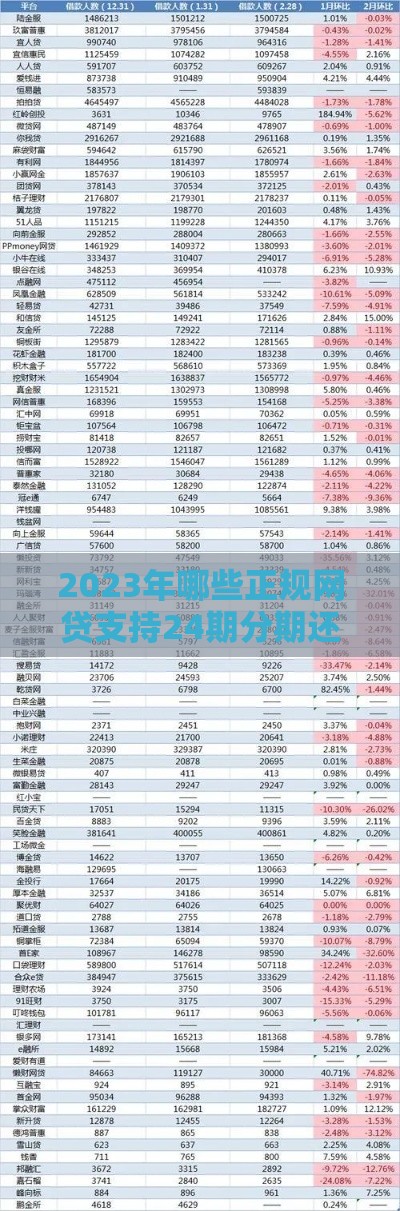 2023年哪些正规网贷支持24期分期还款？推荐这5家