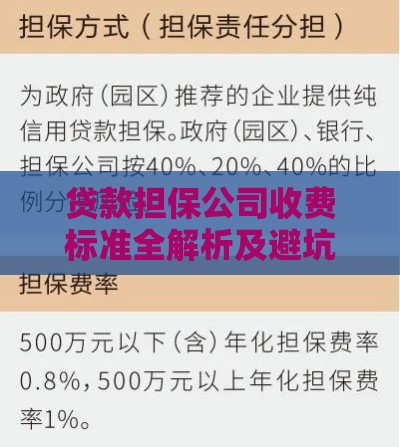 贷款担保公司收费标准全解析及避坑指南