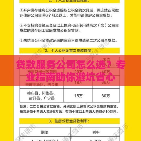 贷款服务公司怎么选？专业指南助你避坑省心