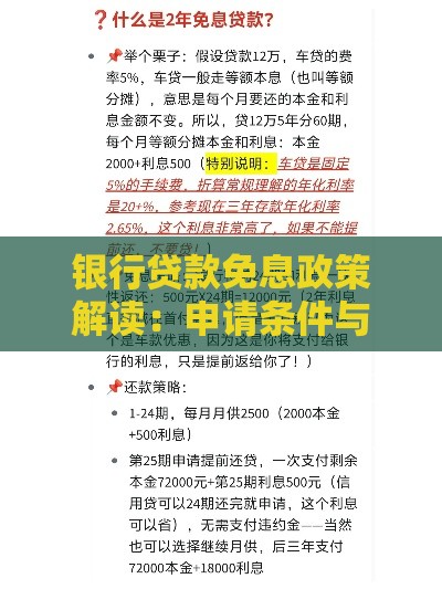 银行贷款免息政策解读:申请条件与注意事项全攻略 银行贷款免息政策解读:申请条件与注意事项全攻略