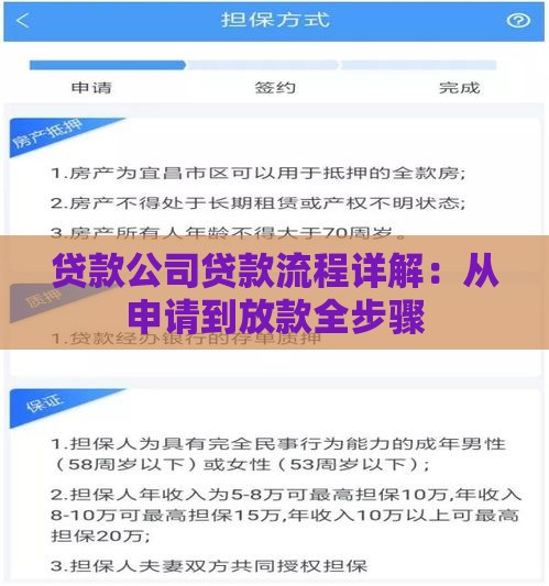 贷款公司贷款流程详解：从申请到放款全步骤
