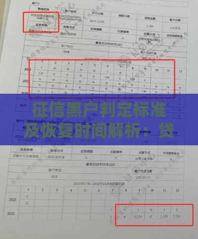 征信黑户判定标准及恢复时间解析：贷款用户必看指南