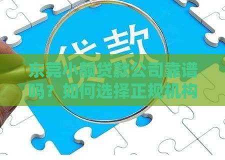 东莞小额贷款公司靠谱吗？如何选择正规机构避坑指南