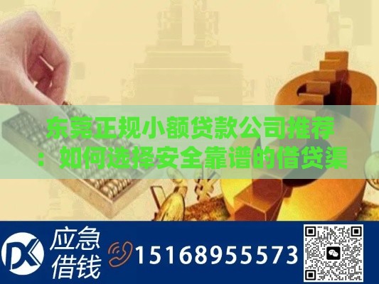 东莞正规小额贷款公司推荐：如何选择安全靠谱的借贷渠道