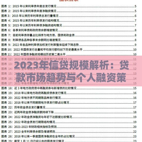 2023年信贷规模解析：贷款市场趋势与个人融资策略