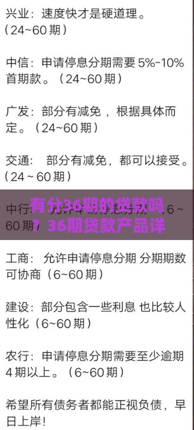 有分36期的贷款吗？36期贷款产品详解与申请指南