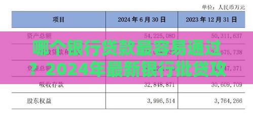 哪个银行贷款最容易通过？2024年最新银行批贷攻略
