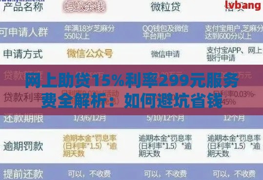 网上助贷15%利率299元服务费全解析：如何避坑省钱