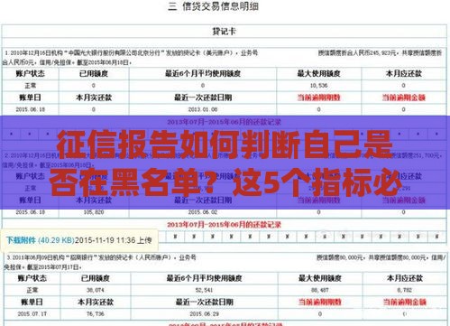 征信报告如何判断自己是否在黑名单？这5个指标必须关注