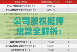 公司股权抵押贷款全解析：流程、风险与实操指南