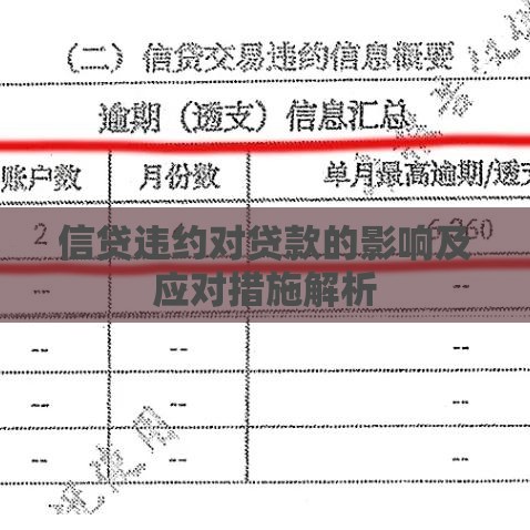 信贷违约对贷款的影响及应对措施解析